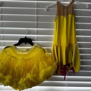 Yellow Kids Costume Dress with Tutu